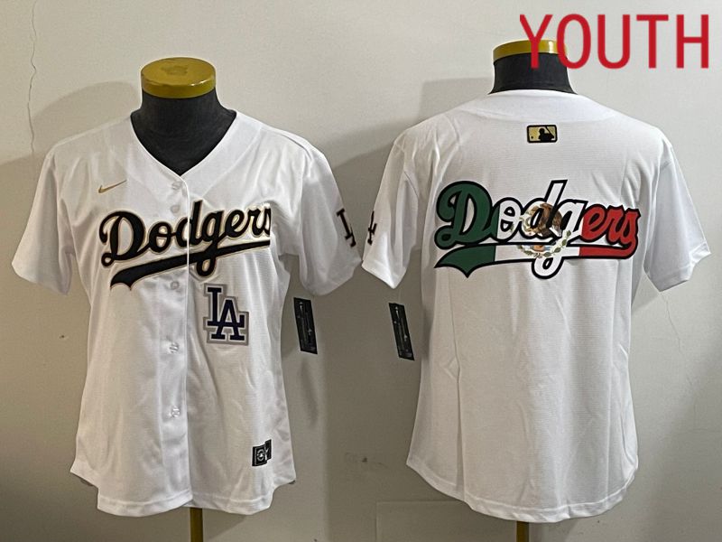 Youth Los Angeles Dodgers Blank White Game 2024 Nike MLB Jersey style 12053->youth mlb jersey->Youth Jersey